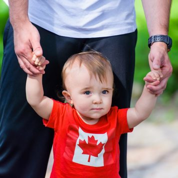 Toddler in Canadian T-shirt
