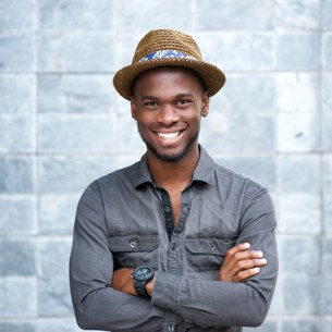 Happy Young Guy with Hat