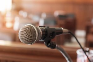 courtroom litigation microphone